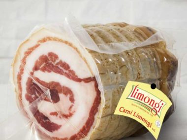 pancetta arrotolata stagionata trancio